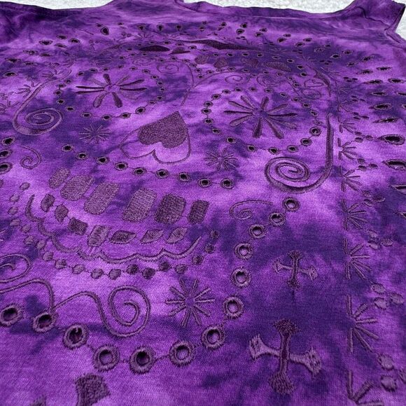 Hurley Ginger Skull Cut Out Tank Purple NEW - Picture 6 of 10